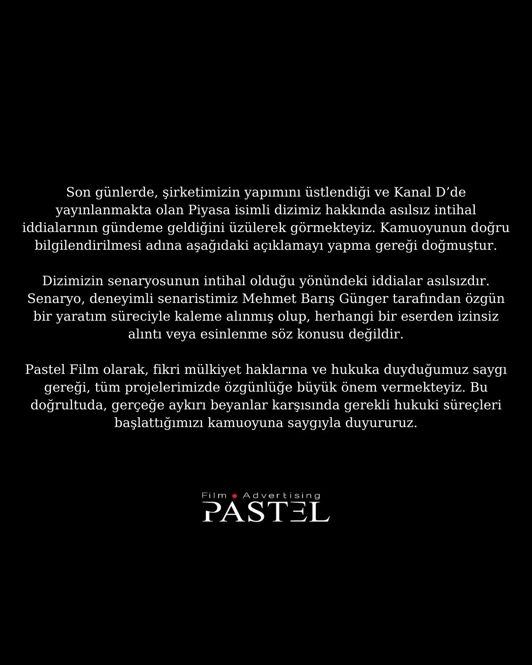 Pastel Film'den Açıklama